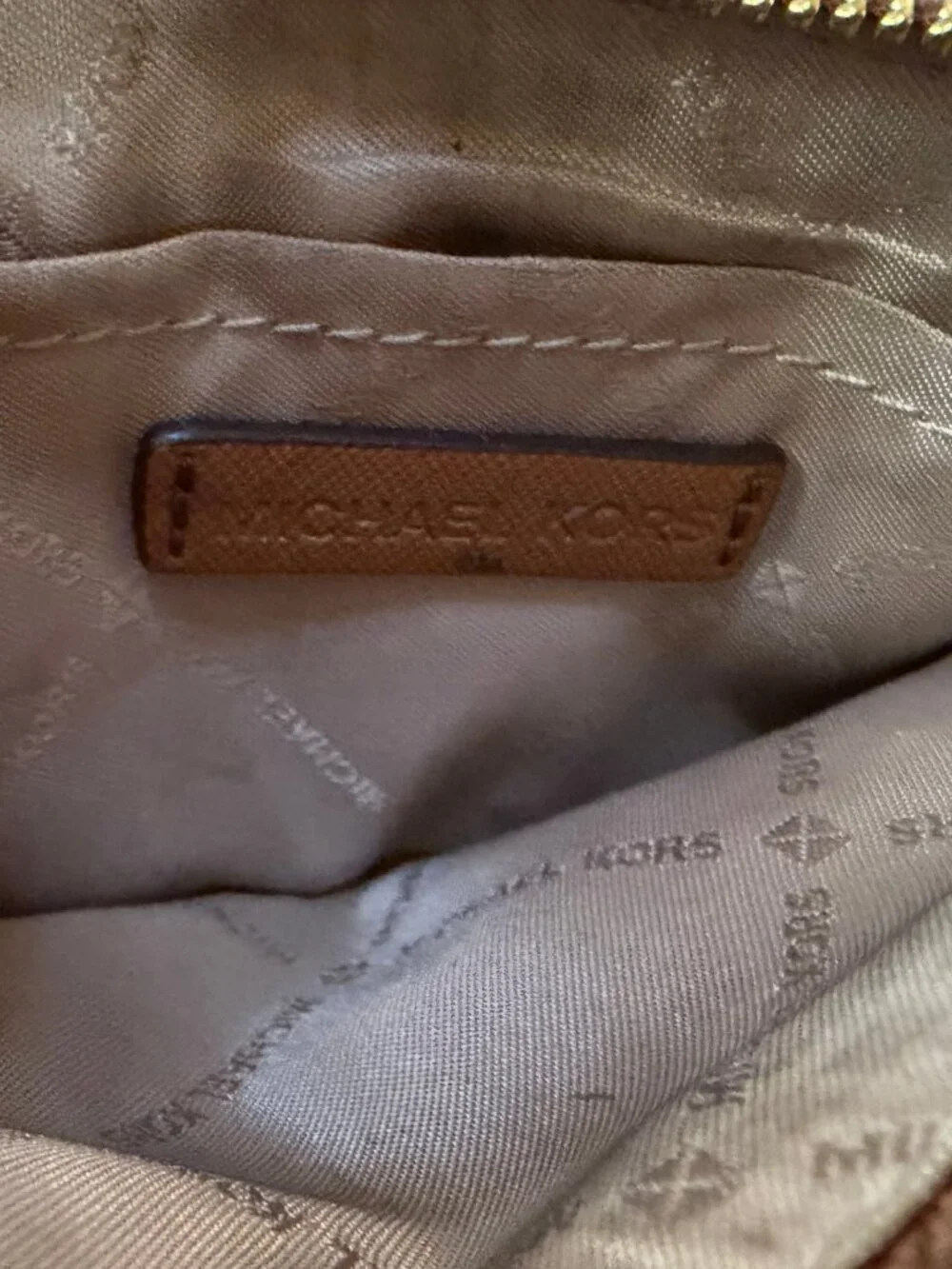 Michael Kors Brown Saffiano Leather Card Holder Wallet